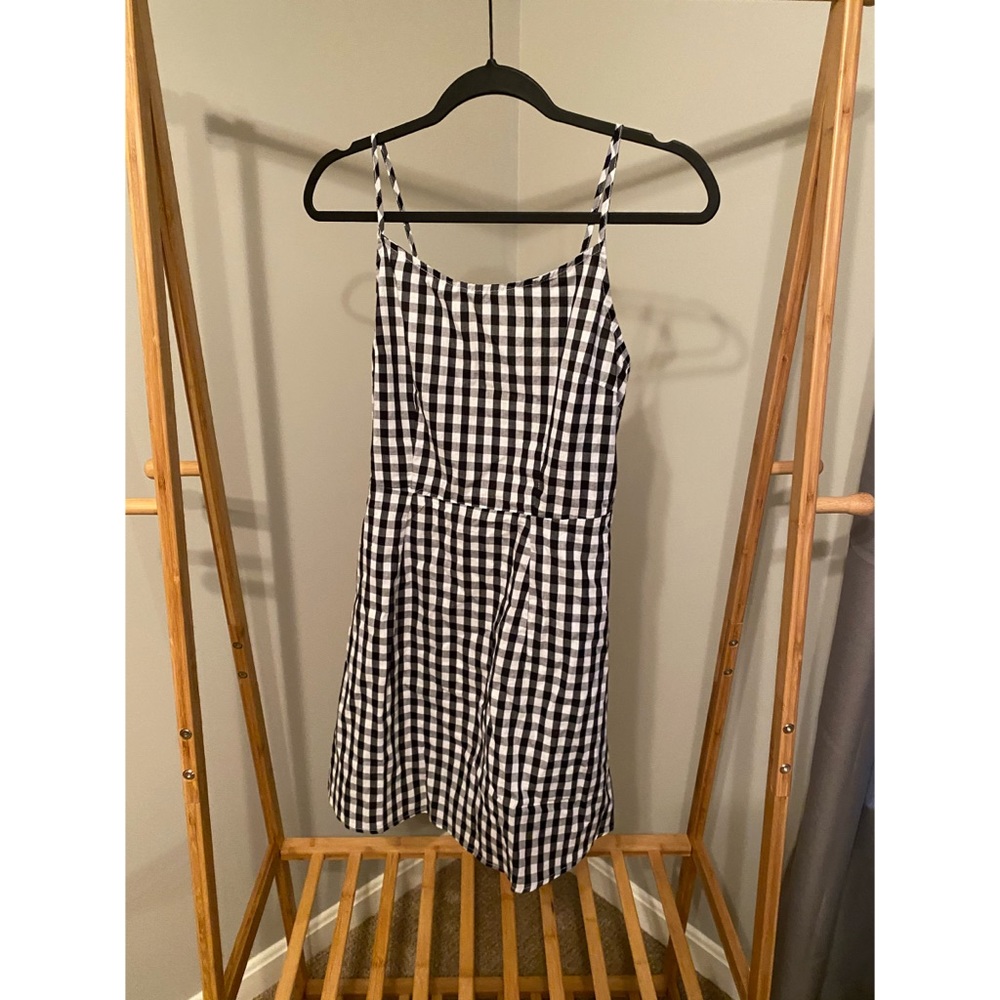 Gingham black and white dress